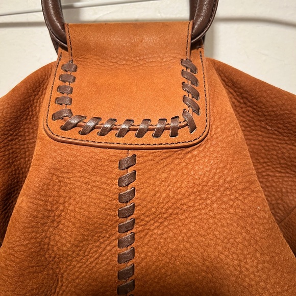 Hobo Sheila Large Satchel Henna Honey Brown Pebble Leather Tote Bag - Picture 6 of 15